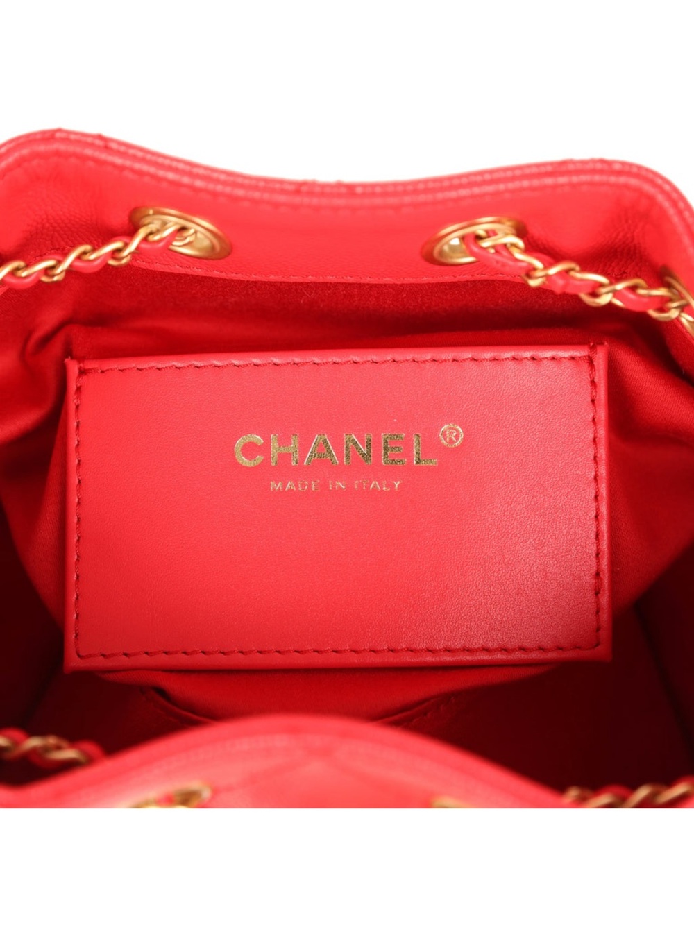 Chanel 25 Hobo Mini in Bright Red Caviar Leather with Aged Gold Hardware - Picture 8 of 8